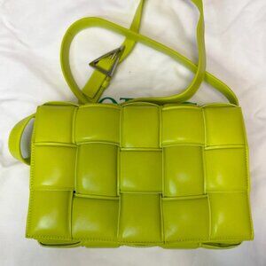 BOTTEGA VENETA Nappa Maxi Intreccio Padded Cassette Crossbody Bag in green
